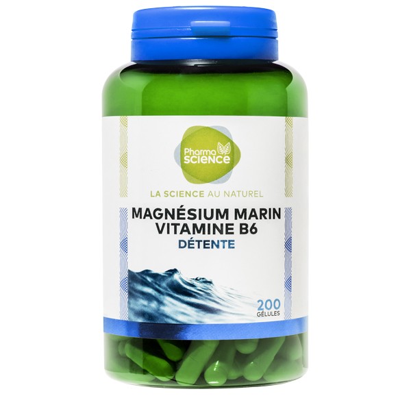Pharmascience magnésium marin vitamine b6 détente 200 gélules - Pharmacie Agnès Praden à Alès