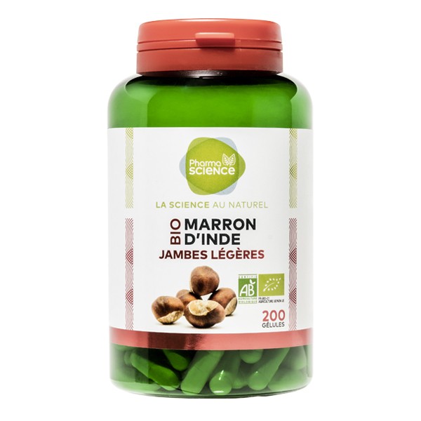 Pharmascience marron d'inde bio jambes légères 200 gélules - Pharmacie Agnès Praden à Alès