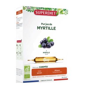 Super Diet Myrtille Bio 20 Ampoules - Pharmacie Agnès Praden à Alès