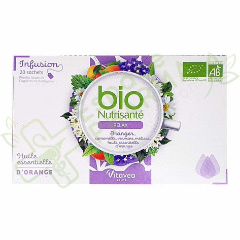 Nutrisanté Relax tisane BIO 20 sachets - Pharmacie Agnès Praden à Alès
