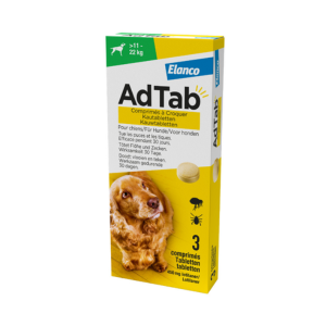 AdTab 450 mg Antiparasitaire Chiens 11-22 kg 3 Comprimés - Pharmacie Agnès Praden à Alès