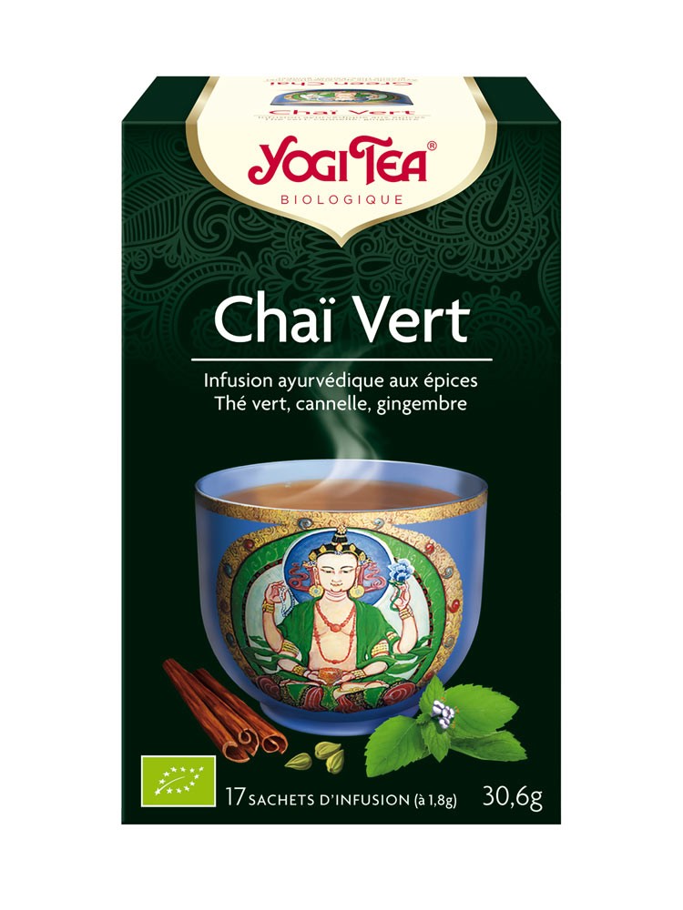 Yogi Tea Chai Vert 17 sachets - Pharmacie Agnès Praden à Alès