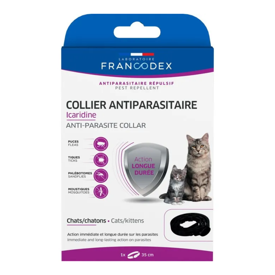 Francodex Collier Icaridine Chat Noir  - Pharmacie Agnès Praden à Alès