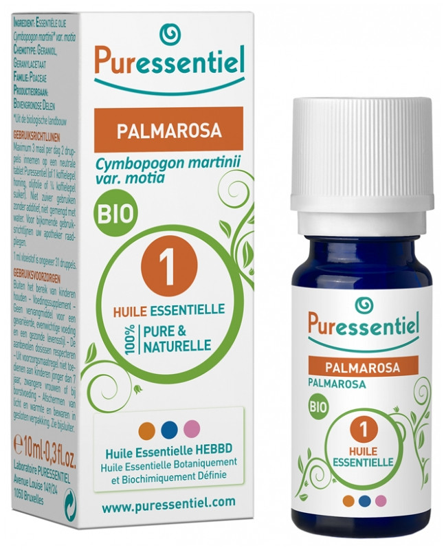 Puressentiel Huile Essentielle Palmarosa Bio 10 ml - Pharmacie Agnès Praden à Alès