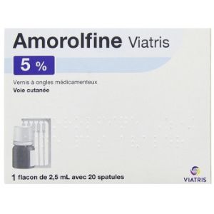 Mylan Amorolfine 5% Vernis 1fl/2,5ml+20 Spatules - Pharmacie Agnès Praden à Alès
