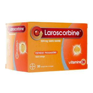 Bayer Laroscorbine 500mg Sans Sucre 30 Comprimés à Croquer