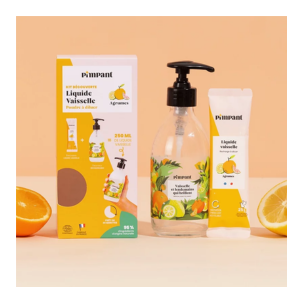 Pimpant Kit Découverte Liquide Vaisselle Agrumes : 1 Flacon pompe + 1 Stick 25g - Pharmacie Agnès Praden à Alès