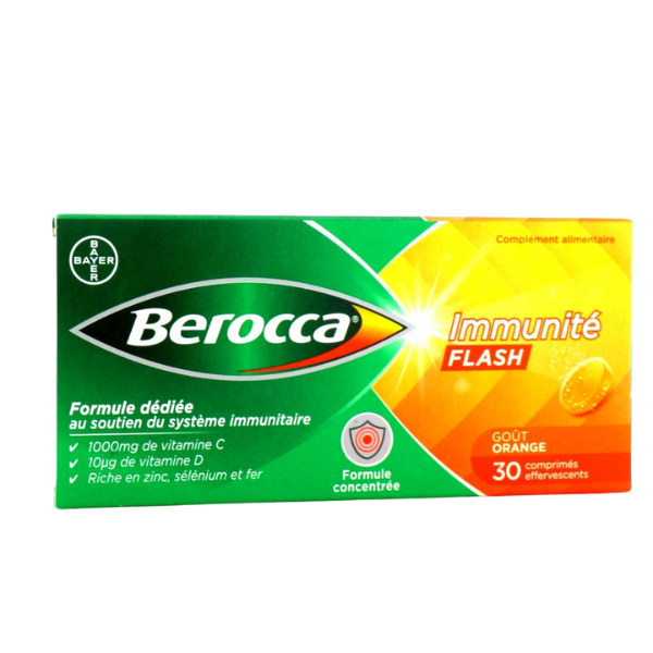 Berocca Immunité Flash 30 comprimés effervescents - Pharmacie Agnès Praden à Alès