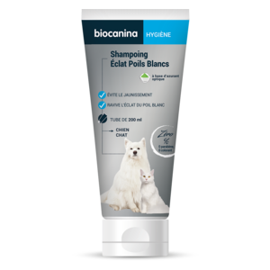 Biocanina shampoing éclat poils blancs 200ml - Pharmacie Agnès Praden à Alès