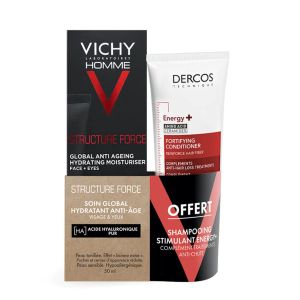 Vichy Homme Coffret Structure Force Soin Global Hydratant + Shampooing Stimulant Energy+ 100ml - Pharmacie Agnès Praden à Alès