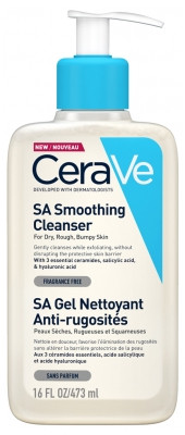 CeraVe SA Gel Nettoyant Anti-Rugosités 473 ml - Pharmacie Agnès Praden à Alès