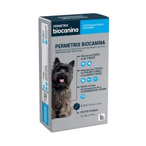 Biocanina Permetrix Petits chiens 4 à 10kg 3 Pipettes 1 ml - Pharmacie Agnès Praden à Alès