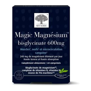 New Nordic Magic Magnésium Bisglycinate 60 Comprimés - Pharmacie Agnès Praden à Alès