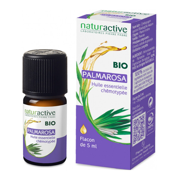 Naturactive palmarosa huile essentielle bio 5ml - Pharmacie Agnès Praden à Alès
