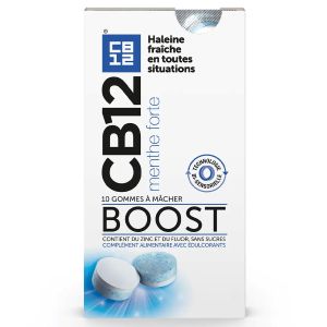 Cb12 Boost Menthe Forte Fraîcheur Instantanée 10 Gommes à Mâcher - Pharmacie Agnès Praden à Alès