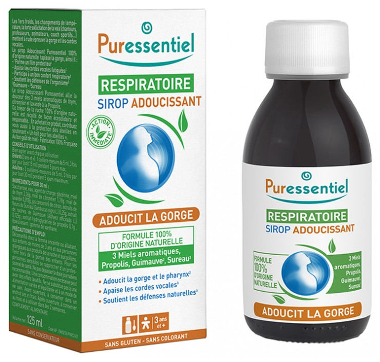 Puressentiel Respiratoire Sirop Adoucissant 125 ml - Pharmacie Agnès Praden à Alès