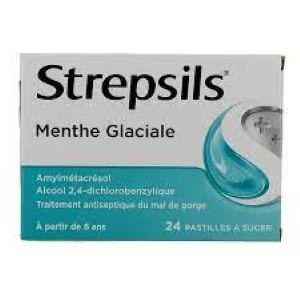 Strepsil Menthe Glaciale 24 Pastilles à Sucer - Pharmacie Agnès Praden à Alès