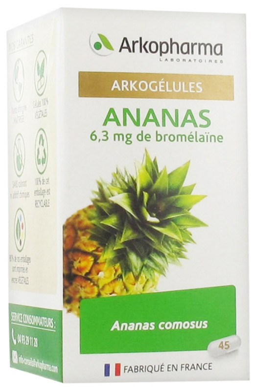 Arkopharma Arkogélules Ananas 45 Gélules - Pharmacie Agnès Praden à Alès