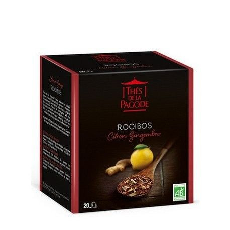 Thés de la Pagode Rooibos citron/gingembre 20 sachets - Pharmacie Agnès Praden à Alès