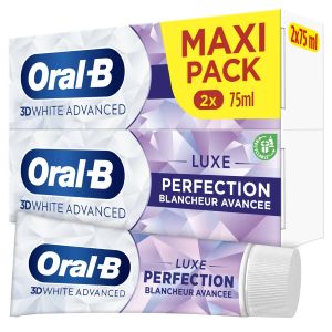 Procter & Gamble Oral-B 3D White Advanced Dentifrice Perfection Luxe Blancheur Avancée 2x75ml - Pharmacie Agnès Praden à Alès