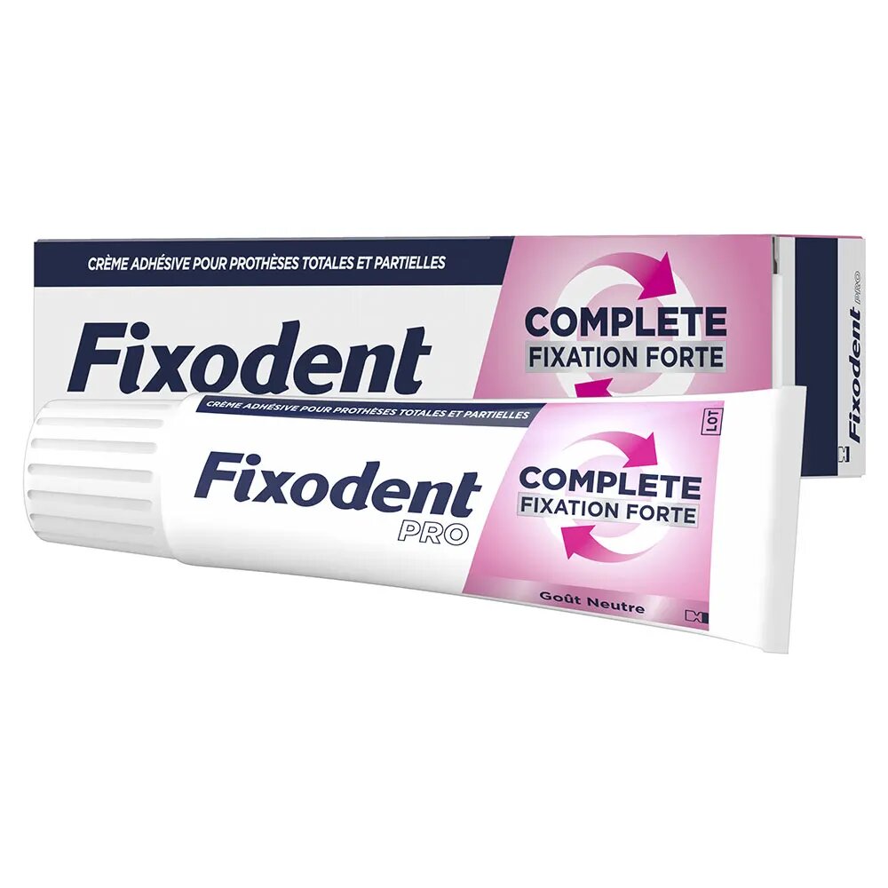 Fixodent Pro Complete Créme Adhésive pour Prothèses Totales & Partielles Soin Neutre 47g - Pharmacie Agnès Praden à Alès