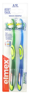 Elmex Junior Duo Pack Brosses à Dents Souples 6-12 Ans - Pharmacie Agnès Praden à Alès