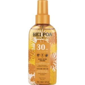 Hei Poa Soins Solaires Huile Sèche de Monoï SPF30 Tiaré 150ml - Pharmacie Agnès Praden à Alès