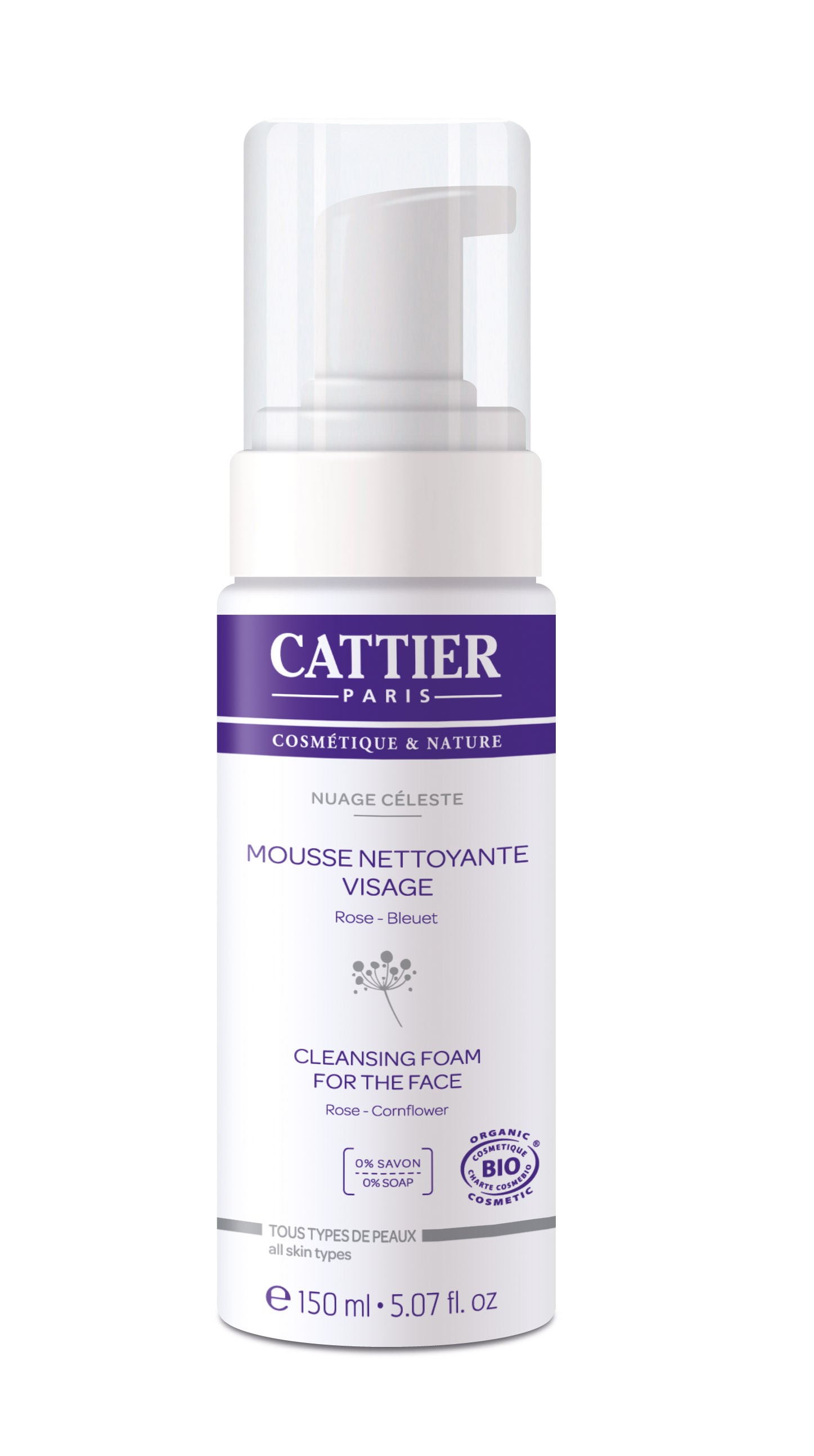 Cattier Nuage Céleste Mousse Nettoyante Visage 150ml - Pharmacie Agnès Praden à Alès