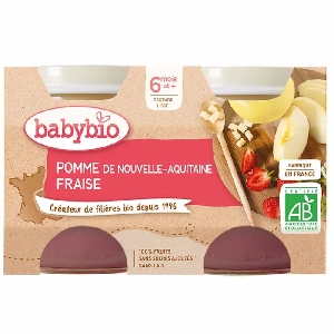Babybio Pomme Fraise 6 Mois et + Bio 2 Pots de 130 g - Pharmacie Agnès Praden à Alès