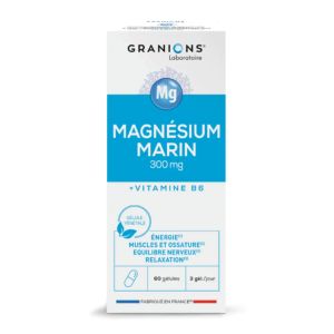 Laboratoire des Granions Oligo Granions® de Magnésium Marin 300 mg 60 Gélules - Pharmacie Agnès Praden à Alès