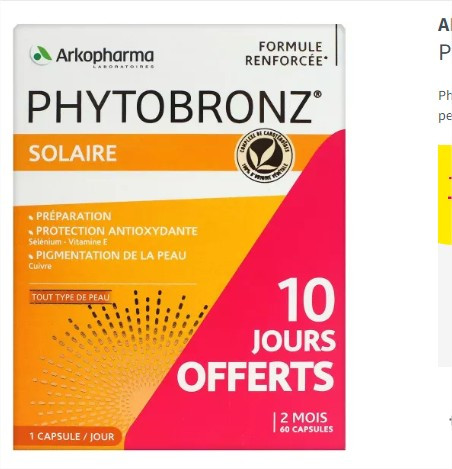 Arkopharma Phytobronz Solaire 60 Gélules - Pharmacie Agnès Praden à Alès
