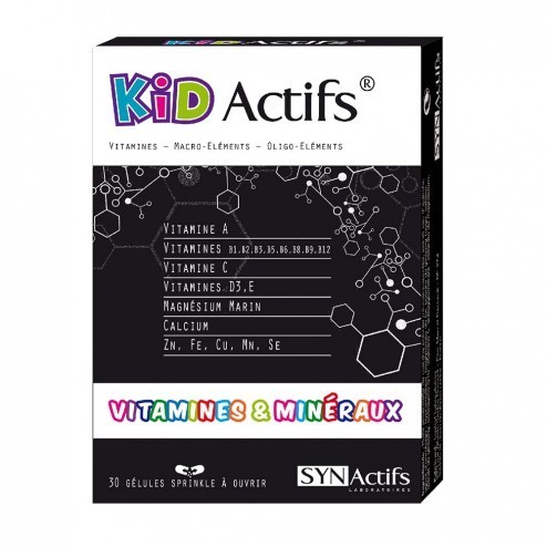 Aragan kidactifs vitamines & mineraux 30 gélules - Pharmacie Agnès Praden à Alès