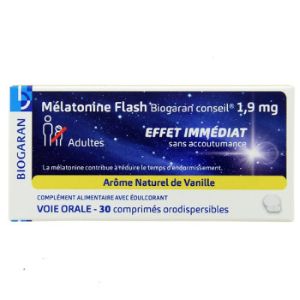 Biogaran Mélatonine Flash 1,9 mg - 30 Comprimés - Pharmacie Agnès Praden à Alès
