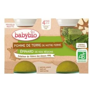 Babybio Puree Pomme De Terre Epinard 2x130g - Pharmacie Agnès Praden à Alès