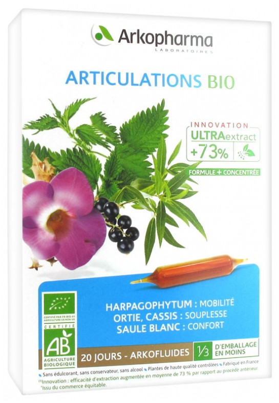 Arkofluide Articulations Bio 20 Ampoules - Pharmacie Agnès Praden à Alès