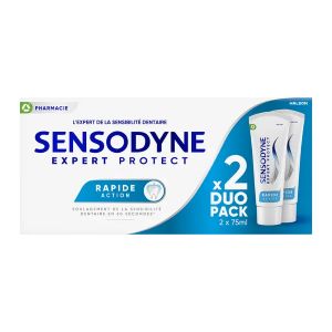 Sensodyne Expert Protect Dentifrice Action Rapide 2x75ml - Pharmacie Agnès Praden à Alès
