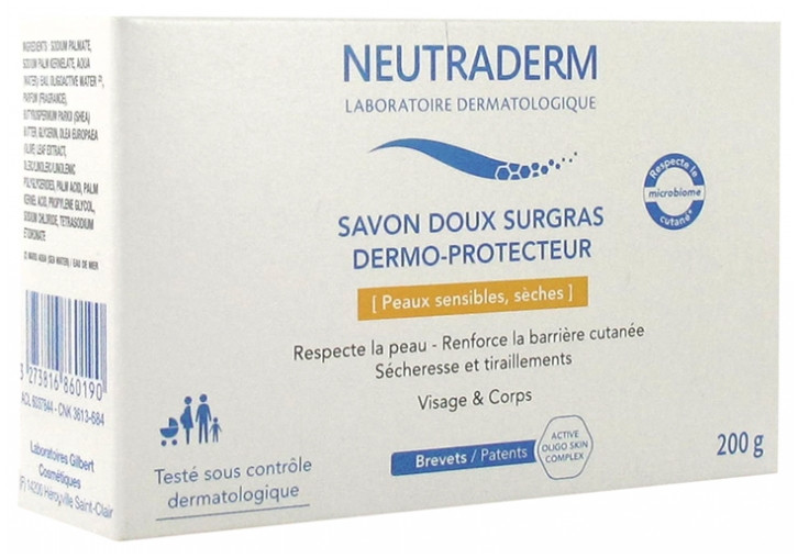 Neutraderm Savon Doux Surgras Dermo-Protecteur 200 g - Pharmacie Agnès Praden à Alès