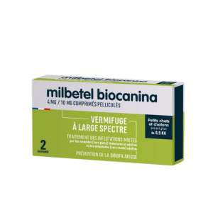 Biocanina Milbetel  Chaton 4mg/10mg x 2 cp - Pharmacie Agnès Praden à Alès