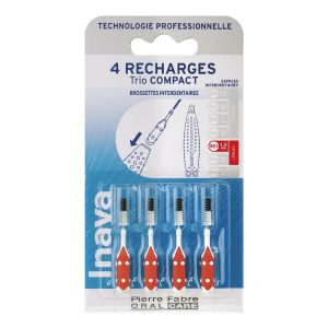 Inava Recharges Brossettes Interdentaires 1.5mm Rouge x4 - Pharmacie Agnès Praden à Alès