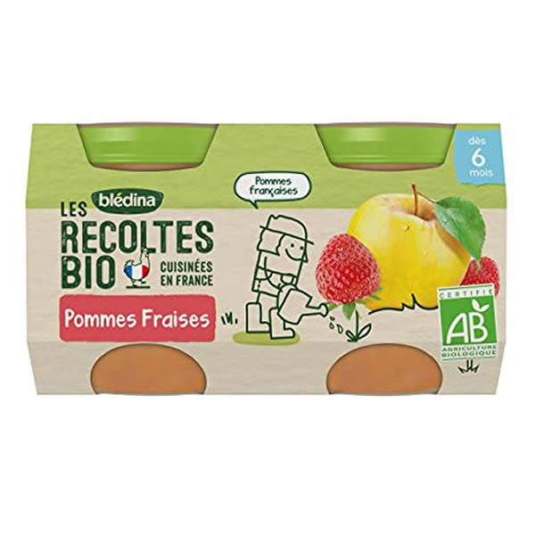 Blédina les récoltes bio pots pommes fraises 2x130g - Pharmacie Agnès Praden à Alès