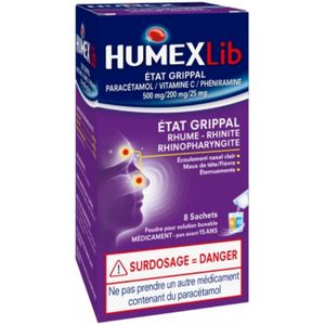 Urgo HumexLib Etat Grippal 8 Sachets - Pharmacie Agnès Praden à Alès