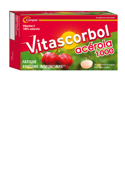 Vitascorbol Acérola 1000 30 Comprimés à Croquer - Pharmacie Agnès Praden à Alès