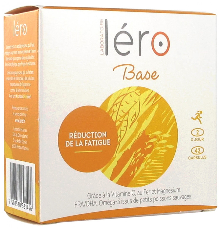 Léro Base Réduction de la Fatigue 42 Capsules - Pharmacie Agnès Praden à Alès