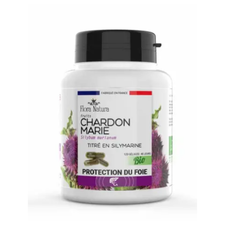 Flora Natura Chardon-Marie Bio 900mg - 120 Gélules Végétales - Pharmacie Agnès Praden à Alès