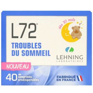 Lehning L72 Troubles Du Sommeil 40 Comprimés Orodispersibles - Pharmacie Agnès Praden à Alès