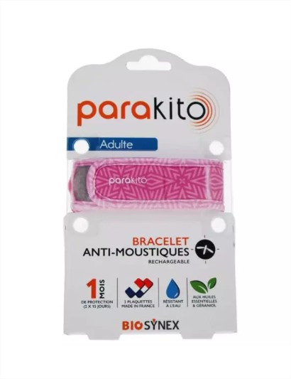 Parakito Bracelet Anti-moustiques Graffic Rose - Pharmacie Agnès Praden à Alès