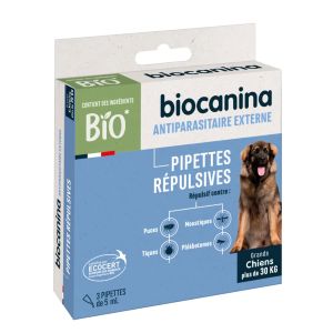 Biocanina Pipettes Répulsives pour Chien de Plus de 30 kg x3 - Pharmacie Agnès Praden à Alès