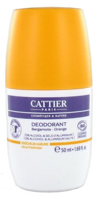 Cattier Déodorant Roll-On Bergamote Orange Bio 50 ml - Pharmacie Agnès Praden à Alès