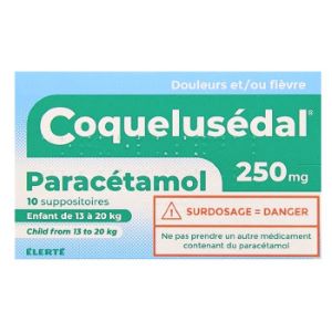 Élerté Coquelusédal Paracétamol 250mg 10 Suppositoires - Pharmacie Agnès Praden à Alès