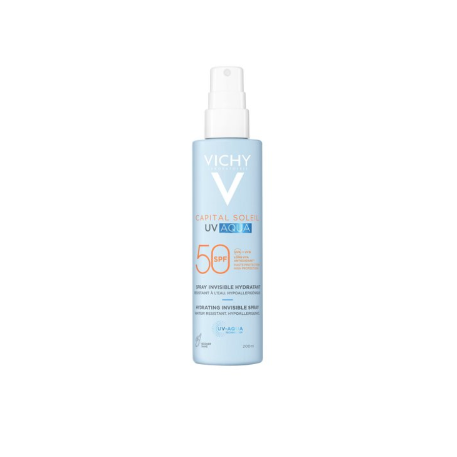 Vichy Solaire SPF50 UV Aqua Spray 200ml - Pharmacie Agnès Praden à Alès
